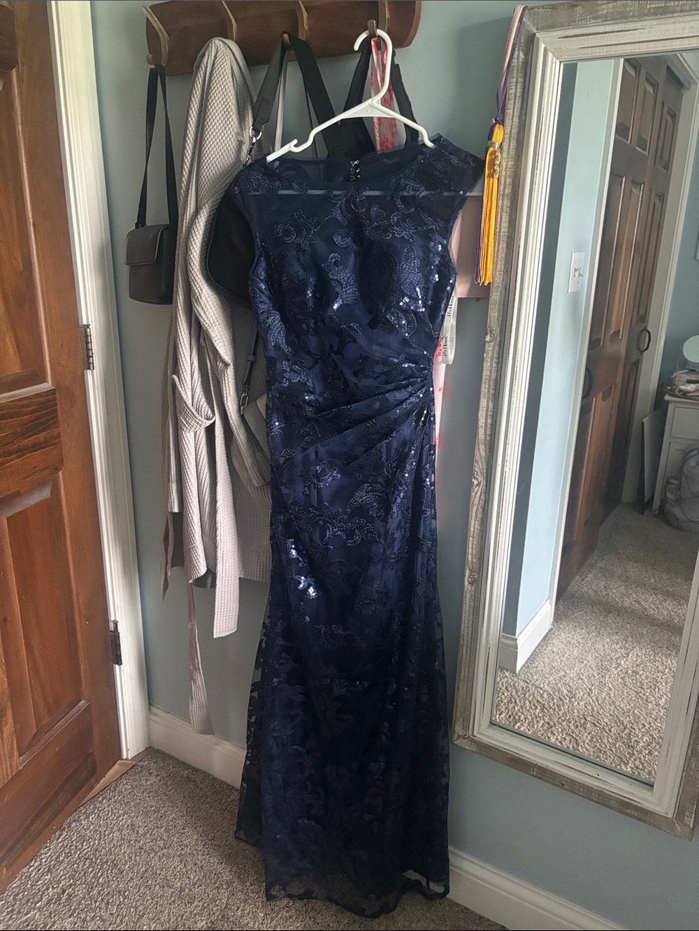 Dark blue prom dress